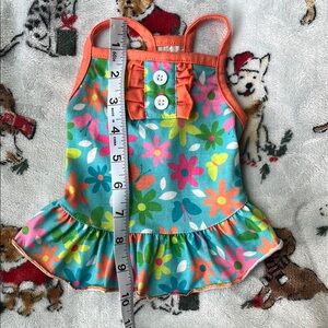 Floral Dog Dress with Orange Accents